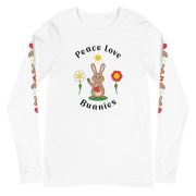 Peace Love Bunnies Unisex Long Sleeve Tee