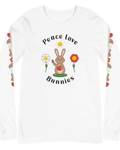 Peace Love Bunnies Unisex Long Sleeve Tee