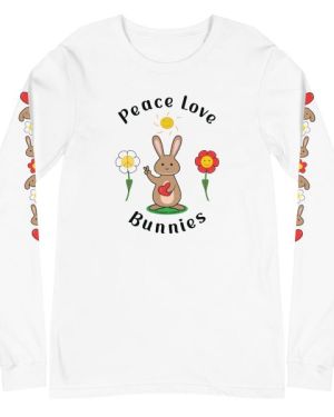 Peace Love Bunnies Unisex Long Sleeve Tee