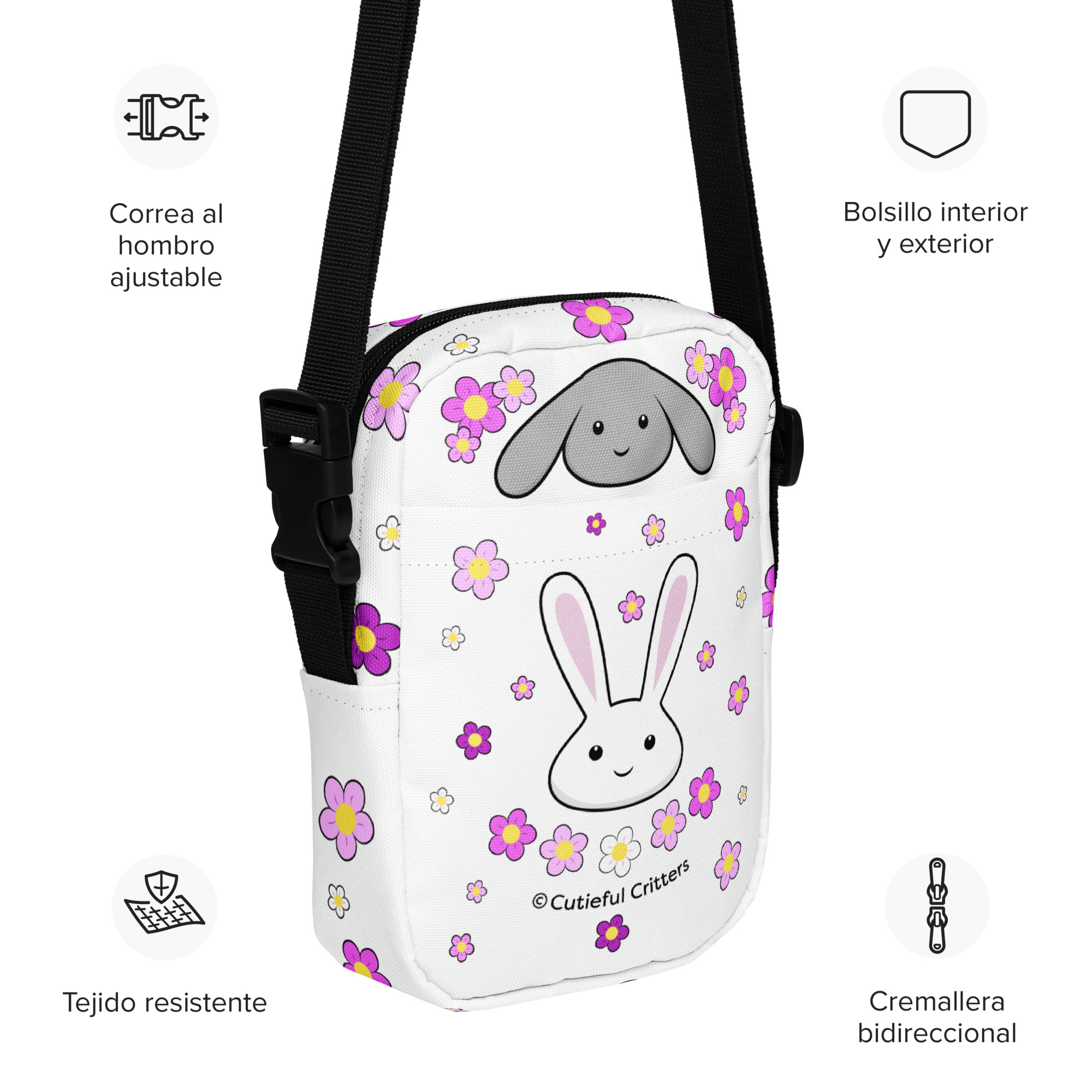 Flower Bunnies Utility crossbody bag