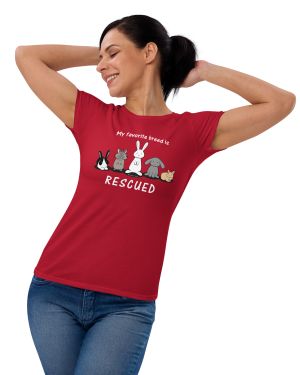 My Favorite Breed is Rescued Women’s short sleeve t-shirt